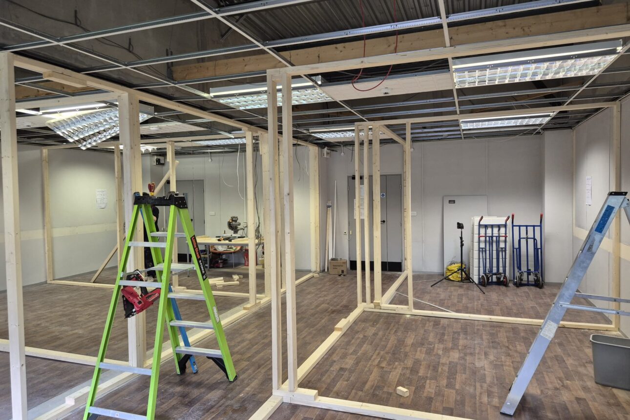 rooms being constructed